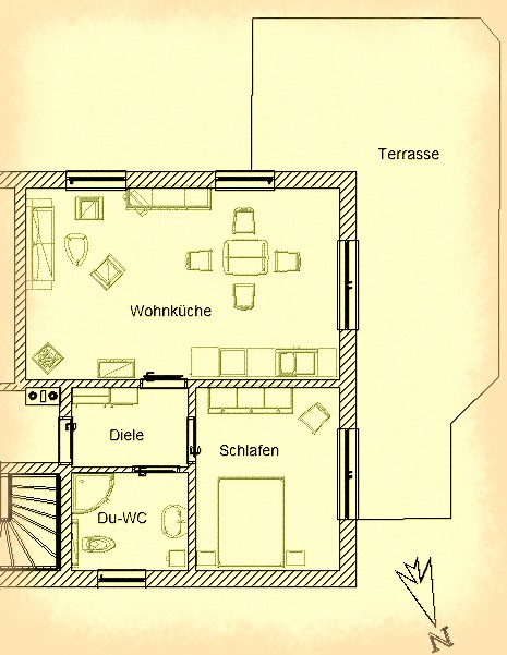 Grundriss der Ferienwohnung